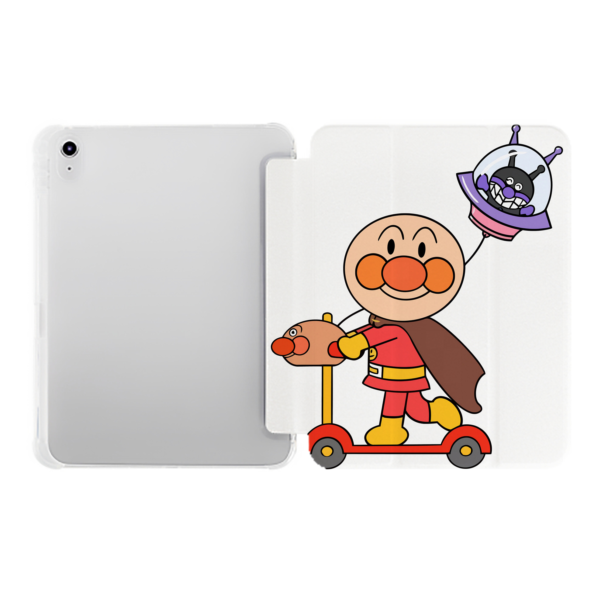 （画像用） アンパンマン Anpanman IPad ケース ペン収納付き 三つ折りスタンド PUレザー×シリコン 対応機種9.5/10.5/10.9インチ
